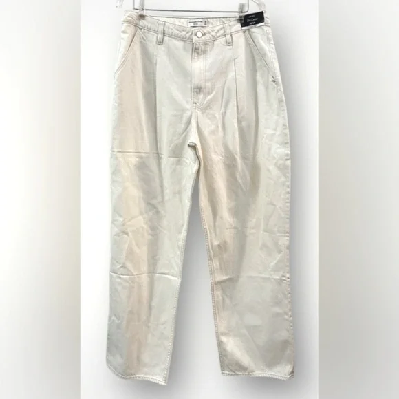 NWT - Abercrombie & Fitch The Loose High Rise Pleated Jeans - Size 33 / 16R - Picture 4 of 5